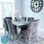 Louis Mirrored Dining Table in White - Vida Living - Seats 6-8 200cm