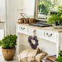 New Hampshire Distressed White 3 Drawer Console Table