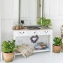 New Hampshire Distressed White 3 Drawer Console Table
