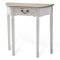 New Hampshire Distressed White Demilune Console Table