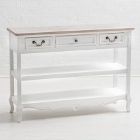 Vermont Shabby Chic 3 Drawer Shelved Console Table