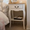 Sebago Bedside Table in Stone White and Cedar Wood Top