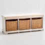 GRADE A3 - Newport Rustic Storage Bench with Cushion Seat