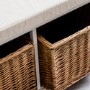 GRADE A3 - Newport Rustic Storage Bench with Cushion Seat