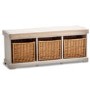 GRADE A3 - Newport Rustic Storage Bench with Cushion Seat