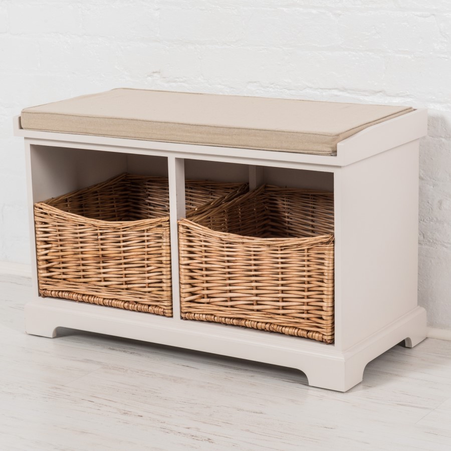 Newport 2 Basket Storage Bench & Cushion