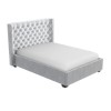 Light Grey Velvet King Size Ottoman Bed with Curved Headboard - Milania