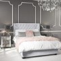 GRADE A1 - Milania Double Ottoman Bed Silver/Grey Velvet with Curved Headboard