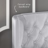 GRADE A1 - Milania King Size Ottoman Bed Grey Velvet with Curved Headboard 