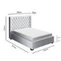 GRADE A1 - Milania King Size Ottoman Bed Grey Velvet with Curved Headboard 