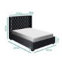 GRADE A1 - Milania Double Ottoman Bed in Dark Grey Velvet with Curved Headboard