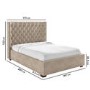 Beige Velvet Double Ottoman Bed with Curved Headboard - Milania