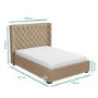 GRADE A1 - Milania King Size Ottoman Bed in Light Beige Velvet with Curved Headboard