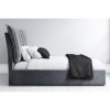 Grey Velvet Double Ottoman Bed with Cushioned Headboard - Maddox