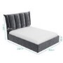 GRADE A1 - Maddox King Size Ottoman Bed with Cushioned Headboard in Silver Grey Velvet
