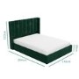 GRADE A2 - Green Velvet Double Ottoman Bed with Winged Headboard - Maddox