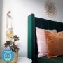 GRADE A2 - Green Velvet Double Ottoman Bed with Winged Headboard - Maddox