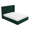 GRADE A2 - Maddox Wing Back King Size Ottoman Bed in Green Velvet