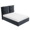 GRADE A1 - Maddox King Size Ottoman Bed with Cushioned Headboard in Anthracite Grey Velvet