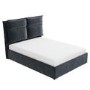 GRADE A1 - Maddox Double Ottoman Bed with Cushioned Headboard in Anthracite Grey Velvet