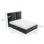 GRADE A2 - Maddox Double Ottoman Bed with Cushioned Headboard in Anthracite Grey Velvet