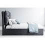 GRADE A2 - Maddox Double Ottoman Bed with Cushioned Headboard in Anthracite Grey Velvet