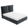 GRADE A2 - Maddox Double Ottoman Bed with Cushioned Headboard in Anthracite Grey Velvet