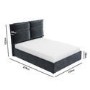 Grey Velvet King Size Ottoman Bed with Pillow Headboard - Maddox