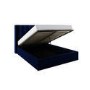 Navy Blue Velvet Double Ottoman Bed with Winged Headboard - Maddox