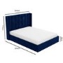 GRADE A1 - Maddox Wing Back Double Ottoman Bed in Navy Velvet