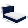 GRADE A1 - Maddox Wing Back King Size Ottoman Bed in Navy Velvet