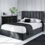 GRADE A2 - Maddox Wing Back Small Double Ottoman Bed in Grey Velvet