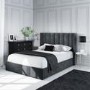 GRADE A2 - Maddox Wing Back Small Double Ottoman Bed in Grey Velvet