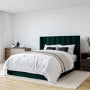 Green Velvet Small Double Ottoman Bed with Winged Headboard - Maddox