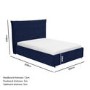 GRADE A1 - Maddox Navy Blue Velvet Double Bed Frame with Cushioned Headboard