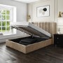 GRADE A1 - Maddox Wing Back Double Ottoman Bed in Mink Velvet