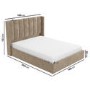 Beige Velvet Double Ottoman Bed with Winged Headboard - Maddox