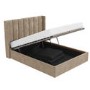 GRADE A1 - Maddox Wing Back Double Ottoman Bed in Mink Velvet