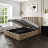 GRADE A1 - Maddox Wing Back King Size Ottoman Bed in Mink Velvet
