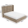Beige Velvet King Size Ottoman Bed with Winged Headboard - Maddox