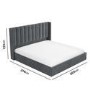 GRADE A1 - Grey Velvet Super King Ottoman Bed with Winged Headboard - Maddox