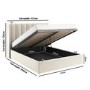 Cream Velvet Double Ottoman Bed with Winged Headboard - Maddox