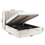 ONLY OPENED - Cream Velvet Double Ottoman Bed with Winged Headboard - Maddox