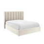 GRADE A2 - Cream Velvet Double Ottoman Bed with Winged Headboard - Maddox