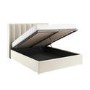 GRADE A2 - Cream Velvet Double Ottoman Bed with Winged Headboard - Maddox