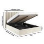 Cream Velvet King Size Ottoman Bed with Winged Headboard - Maddox