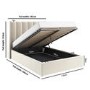 Cream Velvet Small Double Ottoman Bed With Winged Headboard - Maddox
