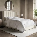MAD018SDA Cream Velvet Small Double Ottoman Bed With Winged Headboard - Maddox
