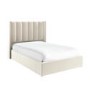 Cream Velvet Small Double Ottoman Bed With Winged Headboard - Maddox