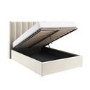Cream Velvet Small Double Ottoman Bed With Winged Headboard - Maddox